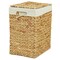 Handmade Rectangular Water Hyacinth Wicker Laundry Hamper with Lid Natural